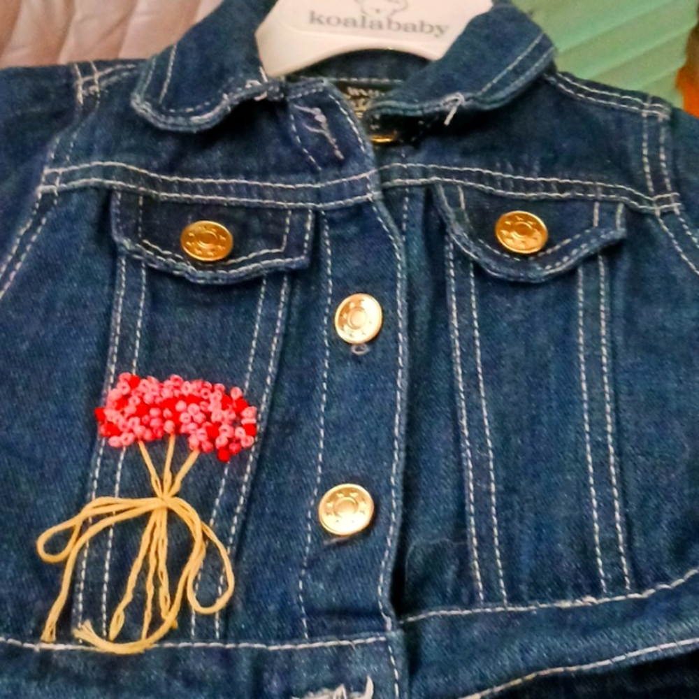 Jean jacket hand embroidered